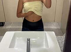 Amateurs Fingering in Public Under Miniskirt Without Panties