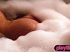 that petite ukrainian milf showing her bubble butt and naked body in the bathtub