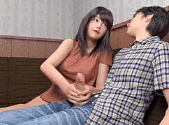 Milf prostitute sucks dick during a cute game session.