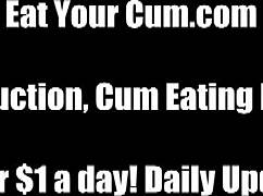 Femdom instructs slave to consume every last cum drop or face punishment in POV humiliation