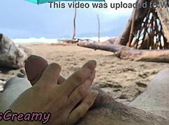 4k public beach sex in storm with handjobs and cumshots 😎