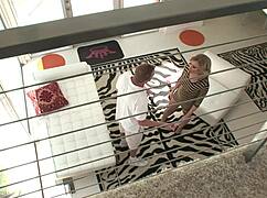 Relationship argument leads cheating blonde to anal shower threesome with double penetration.