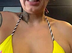 Sweaty And Wet At Gym In Front Of Copacabana Beach With Wet Pussy Full Of Salt