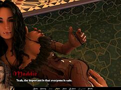 Brunette with big tits plays sandstorm game part four