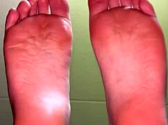 white girl shows off her feet in socks for cash, toes and all