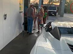 Kora Bell, Angel Minx, and Duchess Coco, sucking and fucking Jasper Woodcock in the public carwash?