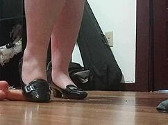 Crushing a cock with heels in this solo fetish scene