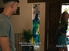 bastard blackmails stepdaughter into fucking her father-in-law