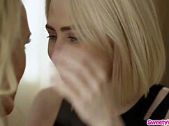 Lesbian babe scissoring with milf coach intensely