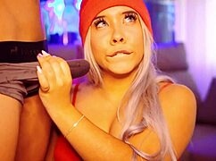 Blonde latina's daily obsession sucking cock until overflowing with cum