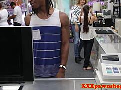 Doggystyled Pawnshop Amateur Sucks Cock Hidden Cam