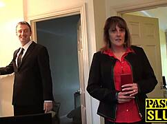 Delectable milf performs blowjob on maledom before intense fucking session