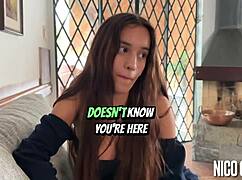 Beautiful skinny Brazilian teen's first casting turns into POV blowjob temptation.