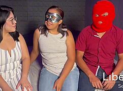 couple enjoys first cuckold encounter as husband lets her with two guys