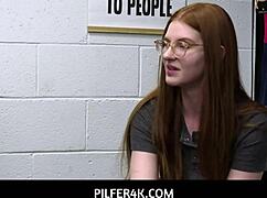 Redhead Shoplifter Jane Rogers Deals With Loss Prevention Officer Jovan Jordan