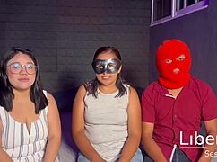 couple enjoys first cuckold encounter as husband lets her with two guys