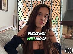 Beautiful skinny Brazilian teen's first casting turns into POV blowjob temptation.