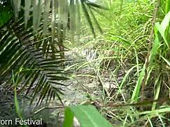 skinny african tribe woman working outdoor