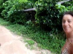 Exploring the forest path on an outdoor nature walk