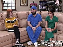 lesbian gets mandatory hitachi orgasms in pov version with ditria rose backstage roleplay