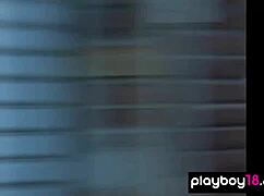 Big Natural Babe Pilar Lastra Strips In Shower