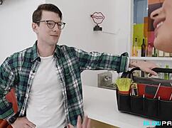 Lily Lane Deepthroating The Handyman Intensely