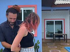 i love caressing outdoor dirty socks on her in the fresh air.