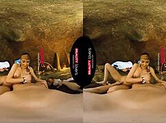 Reality Lovers Exploring A Cave In 10,000 BC