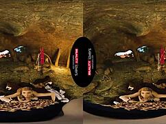 Reality Lovers Exploring A Cave In 10,000 BC