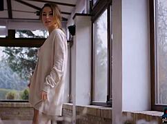 i am the perfect petite russian model diana lark doing a solo striptease for playboy, and it's so hot with my shaved pussy