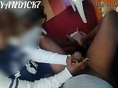 I'm the hot african nanny teasing my boss's black dick at work