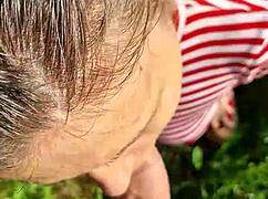 Fucked Wet Girl in Slobbery Mouth on Hot Summer Day