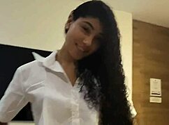 Young natural Colombian Latina with big ass fucks skinny blonde