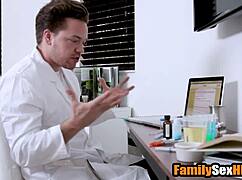 Geeky stepson experiments on stepmom and stepsister with monster cocks 😈