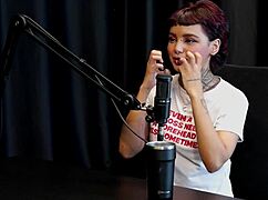 Annie Clementine explores vampire fantasies with couples and followers in sheer red