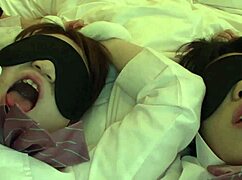 slutty japanese babes chiharu and hikari serve their master