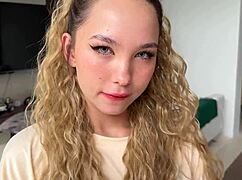 Small Asian mouth swallows my cock, her little pussy flows 😏