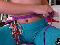 Pov petite teen enjoys handjob, talks while stroking hard thing