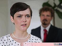 quickie fucking the extra small petite tomboi secretary in office