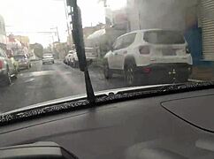 My neighbor's wife paid for a delicious blowjob in the Uber car