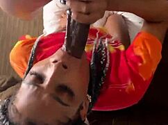 deep throat sucking big black cock