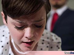 quickie fucking the extra small petite tomboi secretary in office