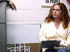 Aussie Cougar Rides Officer Dick Stealing Lingerie Office Hardcore