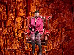 granny peggy sue jerks me with strapon to cum