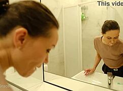 kristina starts her morning with some bathing and feet play