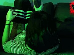 Alien girl sloppy deepthroat with dirty talk.