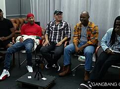 Hot babe gangbanged hard