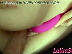 Eagerly Filling Her Tight Pink Pussy from the Side with My Cock