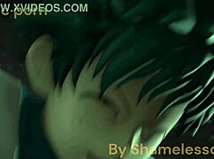 Toga face with deku sucks big cock and gets creampie 😈