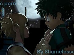 Toga face with deku sucks big cock and gets creampie 😈